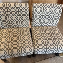 Two Accent Slipper Chairs