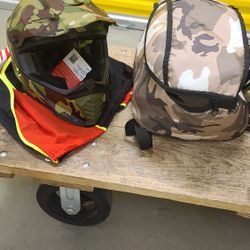 LS2 MOTORCYCLE HELMET SIZE LARGE MATTE CAMO NEW WITH BAG