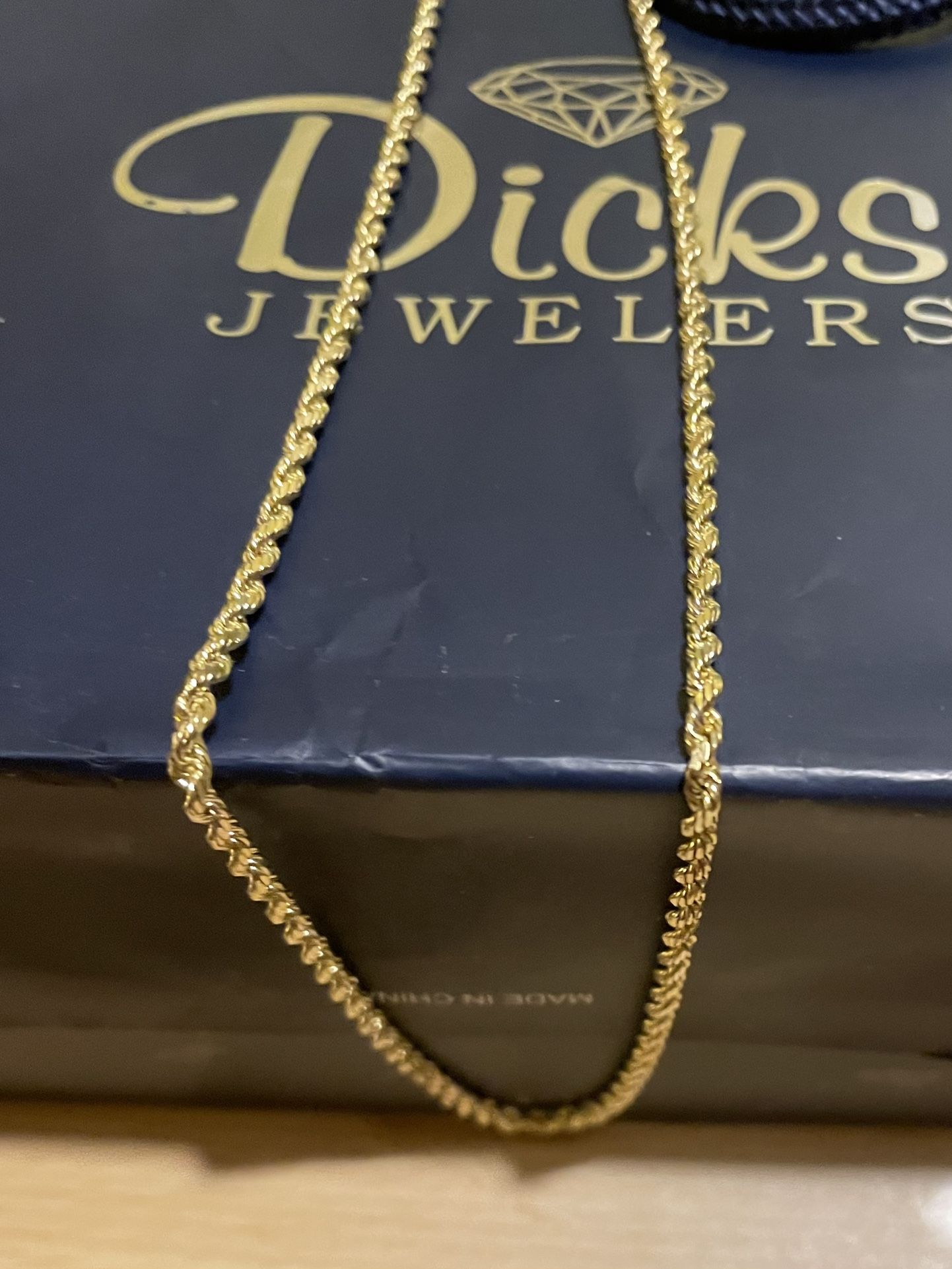 14KT YELLOW SOLID GOLD 20” ROPE CHAIN NEW