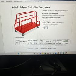 Uline Adjustable Panel Truck- Steel Deck, 30 x60”