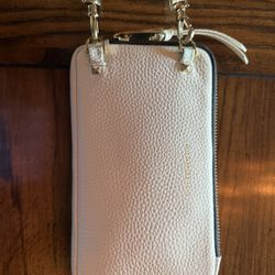 BANDOLIER Ivory Leather Pouch with Strap