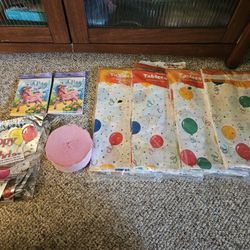 Birthday Cards, Decorations And Tablecloth