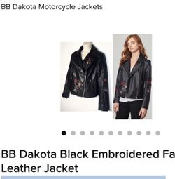 Embroidered Faux Motorcycle Jacket