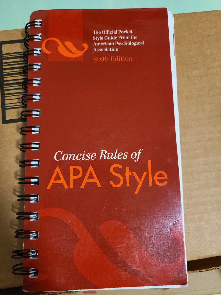 Free Concise Rules Of APA Style Manual