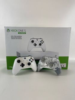 Xbox One S 1TB All Digital Console Bundle - 2 Controllers + Original Box - Excellent Condition