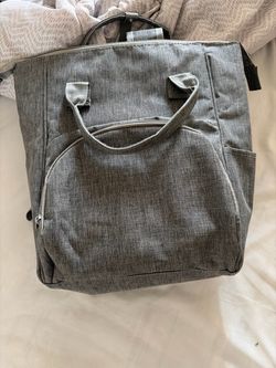 Gray Fabric diaper bag with Top Handles