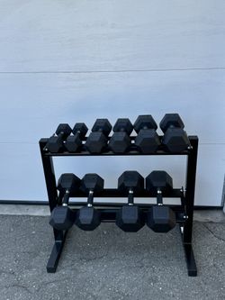 Gym Set Dumbbells And Racks!