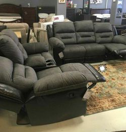 Ashley Slate Reclining Living Room Set Sofa And Loveseat