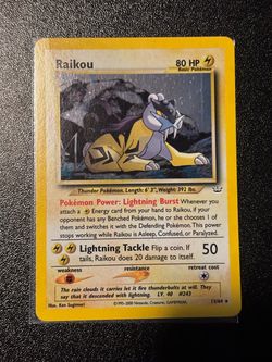 Pokemon Raikou 13/64 Neo Revelation Light Holo Bleed Error
