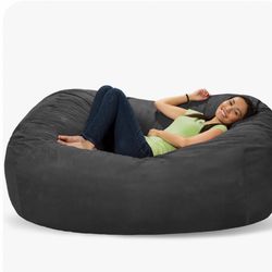 Oversized gray bean bag