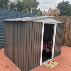 2024 (Brand New Inboxes & Assembly Req’d :) D6FTxW8FTxH6.3FT Metal Storage Shed Yard Lawn Garden Outdoor Backyard 6x8 Storage(Swing Doors Available In