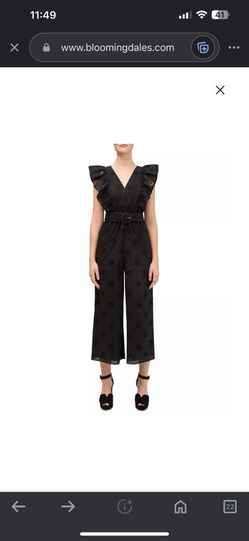 Kate spade Clover Black Jumper Jumpsuit Size 4 Womens