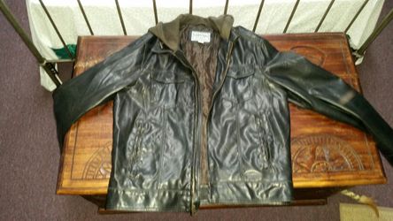 Leather Jacket w/ hood