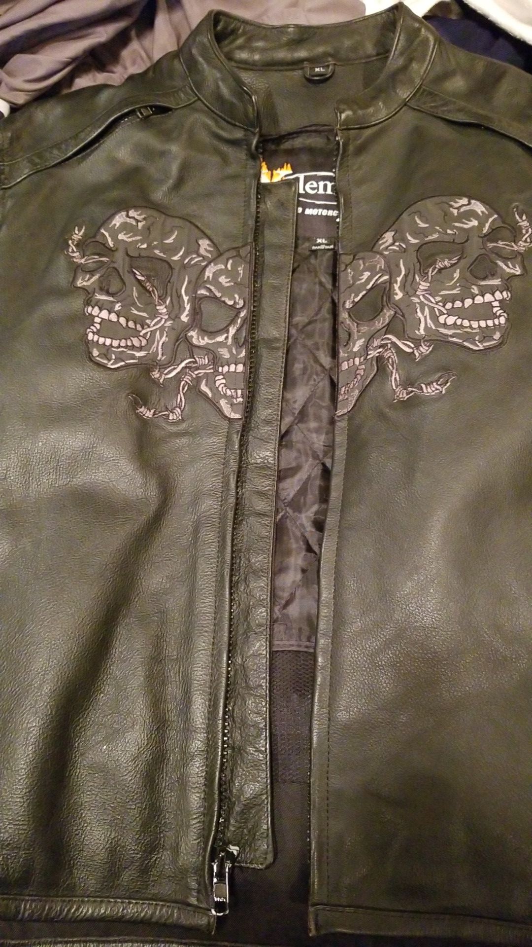 Leather motorcycle jacket