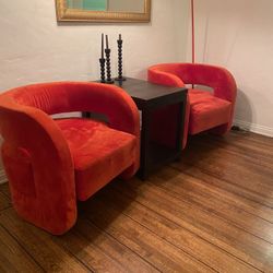 Designer Velvet Club chairs 