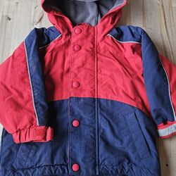 Hanna Andersson Boys Fleece Lined Anorak Jacket Parka Red Blue 90 cm
