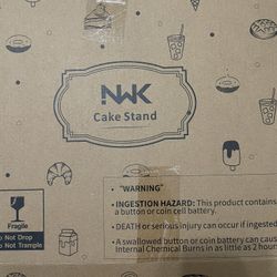 NWK Lighted Clear Cake Stand Plate Holder with String Lights Fit