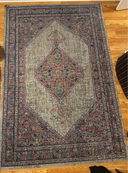 Blue modern twist on Persian-Style Area Rug
