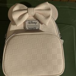 Loungefly Disney Minnie Mouse Tonal Checkered Ears Convertible Crossbody Bag