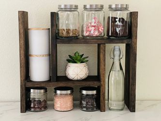 MADE-TO-ORDER | 🪵 Handcrafted Expandable Wood Countertop Shelf & Organizer