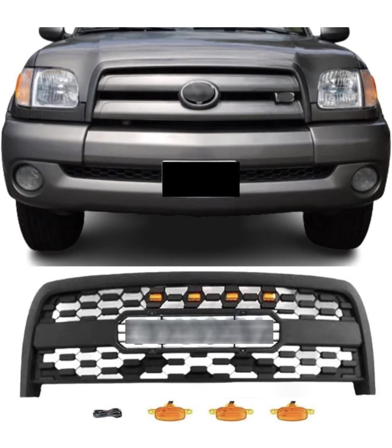 ACUNTCTO Grille Compatible with 2003 2004 2005 2006 Tundra Grill, Front TRD Pro Grill Matte Black