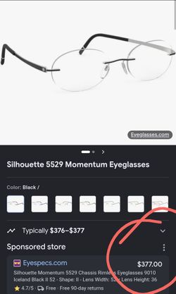 Genuine silhouette titanium eyeglass frame and case
