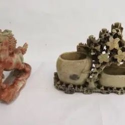 Chinese Horse & Vase (?) Carvings
