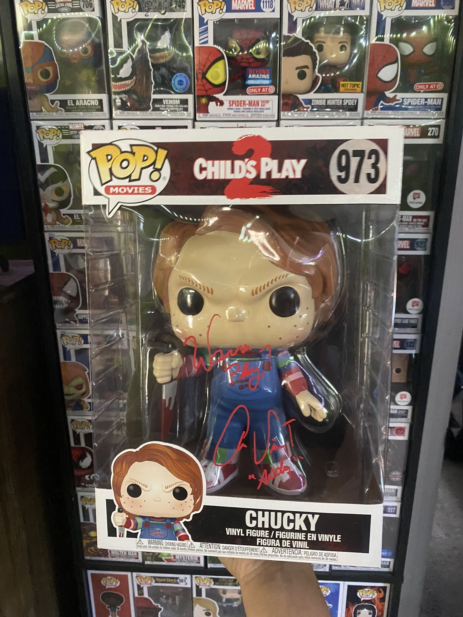 Chucky 10 Inch Funko Pop Signed By Andy “Alex Vincent”