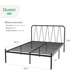 Queen Bed Frame with Headboard