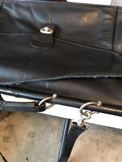 Black leather briefcase