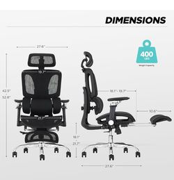 Ergonomic Mesh Office Chair with 3-Zone Dynamic Lumbar Support