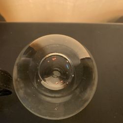 Round lead crystal candle holder