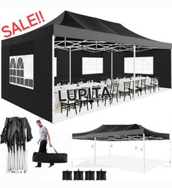 10x20 Waterproof Easy Up Canopy Tent With Side Walls Gazebo Wedding Party Pop Up Tent Canopy- (FOR SALE)