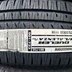 275/55/20. BRIDGESTONE TIRES DUELER 