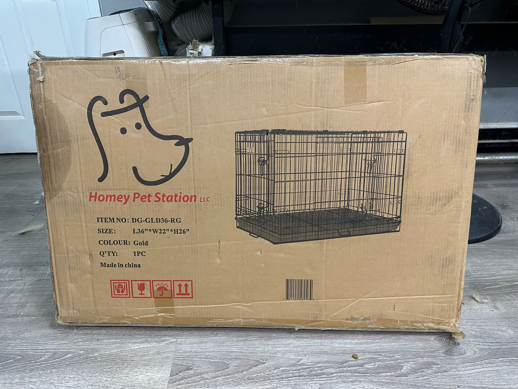 HOMEY PET Gold Color Folding Design Dog Cage Dog Kennel