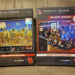 NFL Houston Texans 500 Piece Jigsaw Puzzle 20"x15" Poster Included New