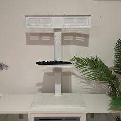 white portable tv stand mount