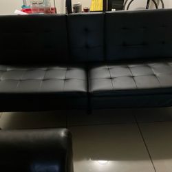 Black Tufted Futon 
