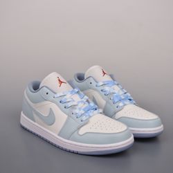 Air Jordan 1 Low Bubble Sea Salt Cool Summer  AJ1 Joe 1 low-top casual sneakers