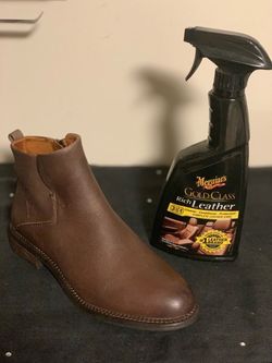 Brown Leather Ankle Boots with Side Zip