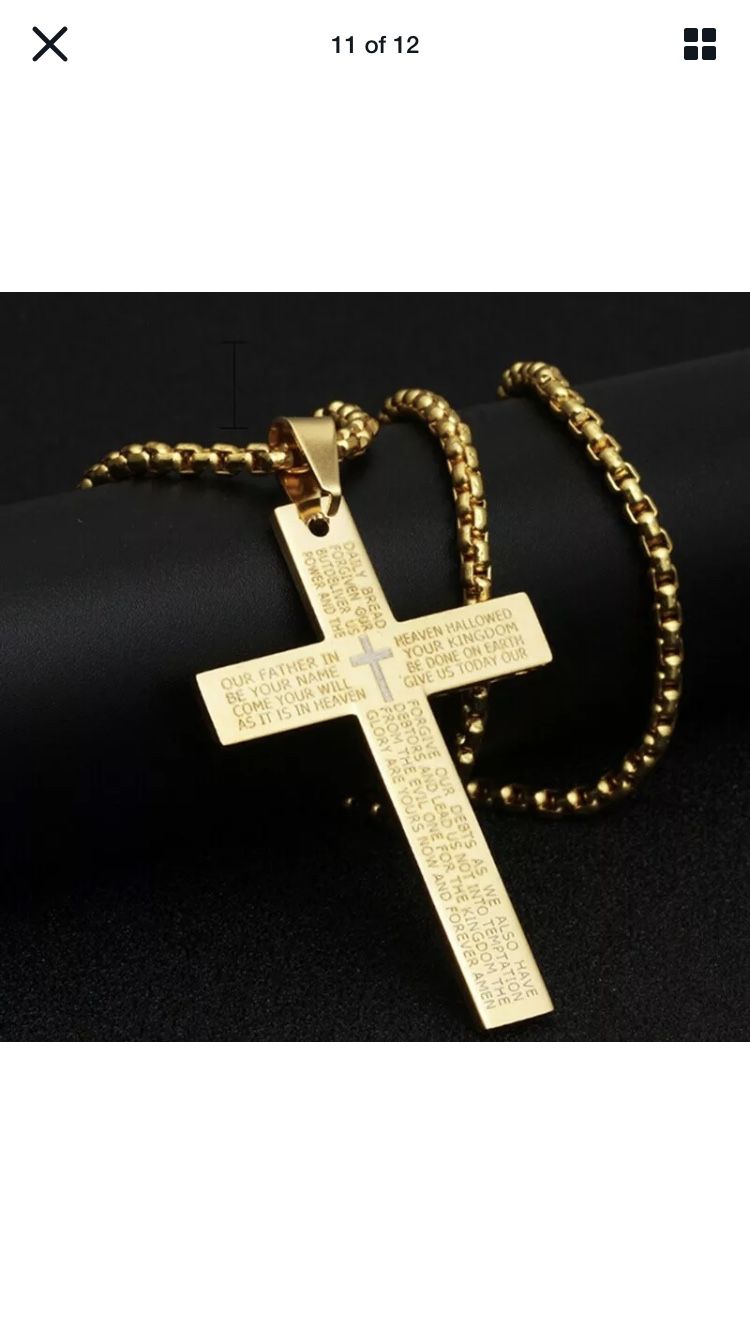 Stainless steel Bible Cross with chain Necklaces