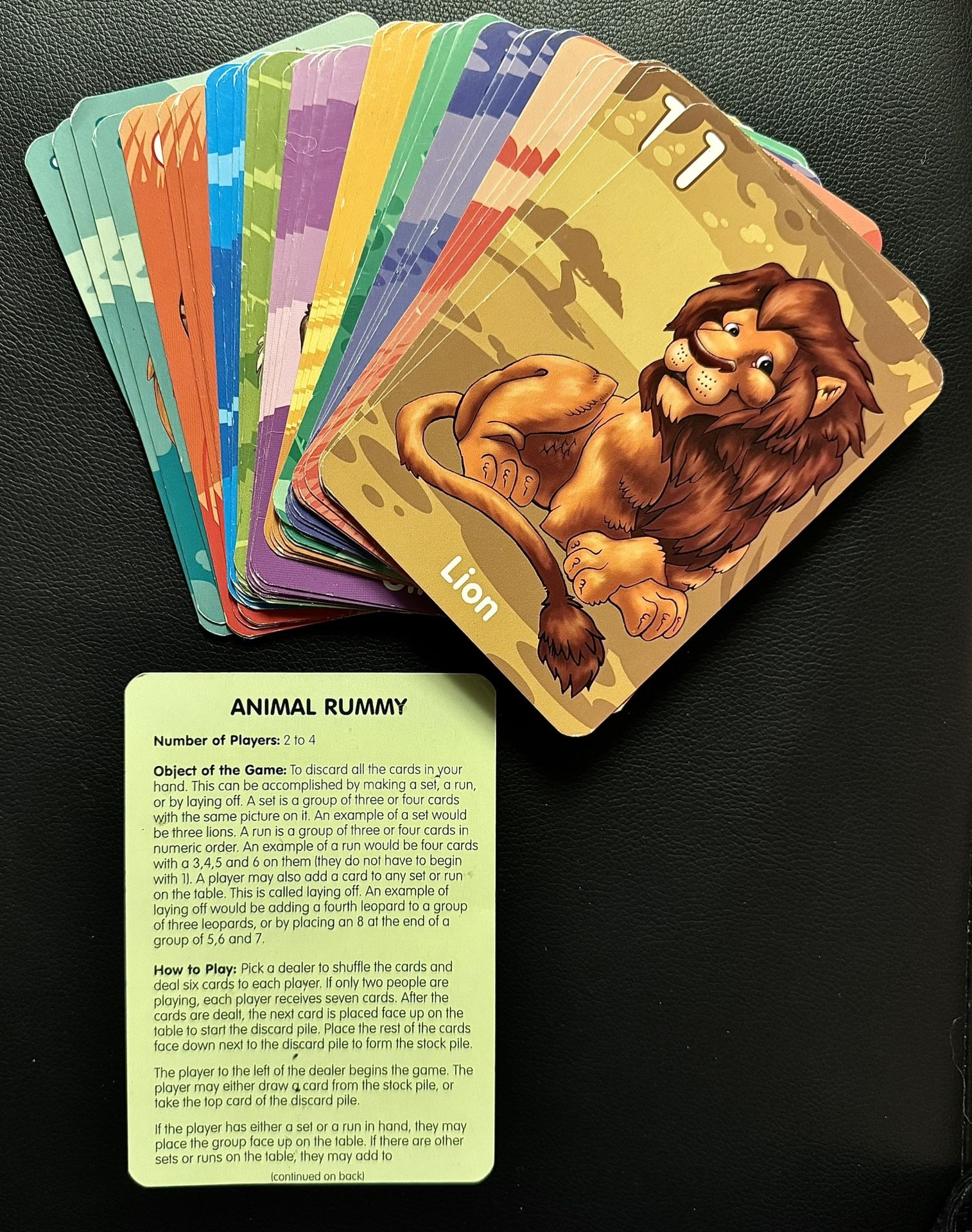 π¦π―π Animal Rummy Card Game, 36 Jumbo Cards