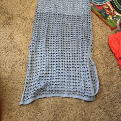 Fashion Nova Light Blue Full Of Holes Maxi Skirt