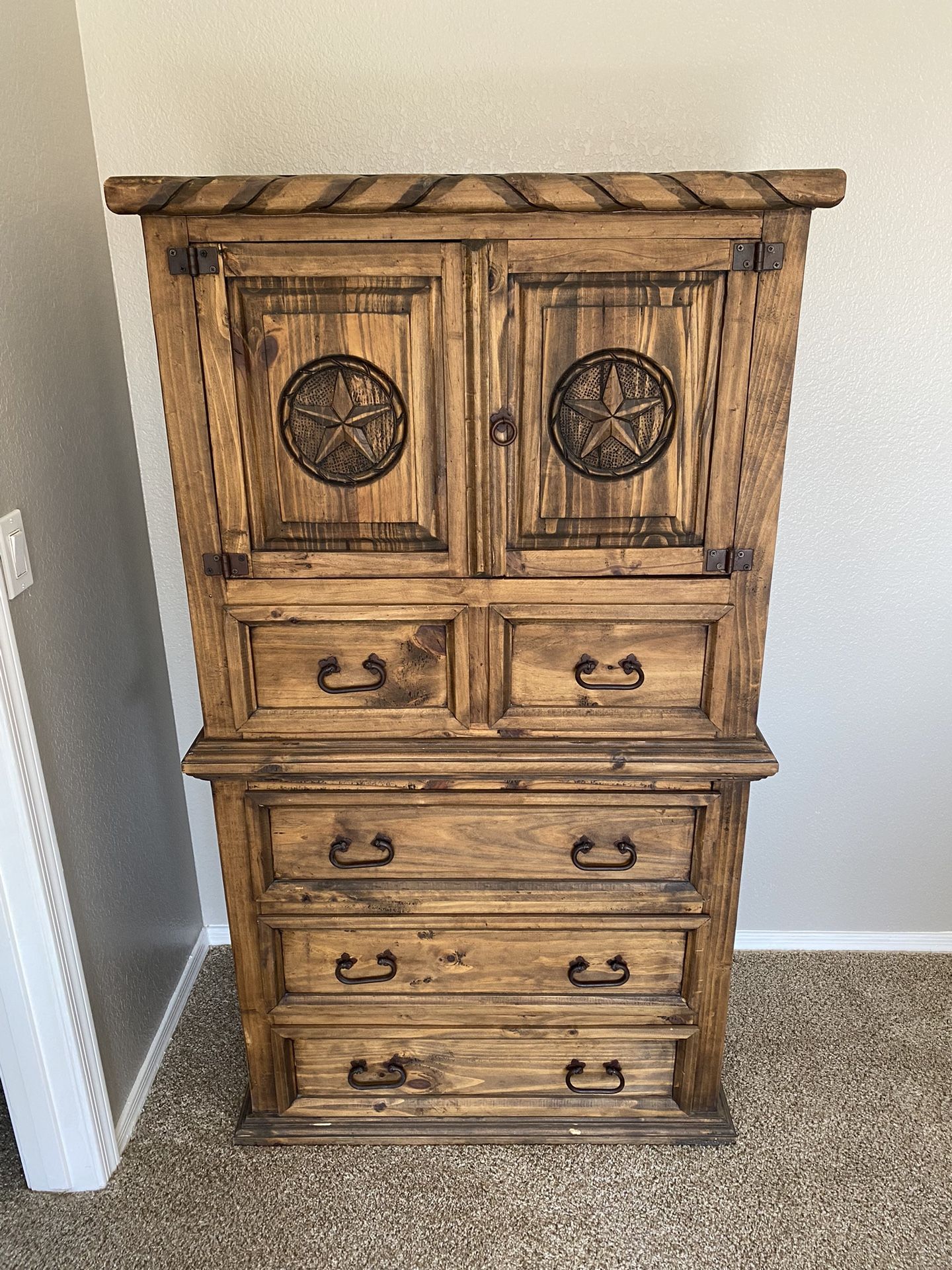 Wood Western Style Dresser