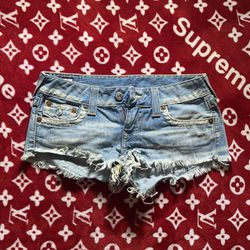 True Religion Joey Cut Off Shorts Size 28