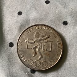 1968 Mexican Olympic Silver Coin 
