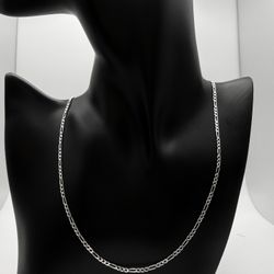 20” 2.5mm Figaro Chain – Solid 925 Sterling Silver – Clean & Shiny