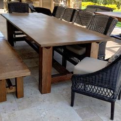 Farmhouse Rustic Outdoor And Indoor Dining Tables. 