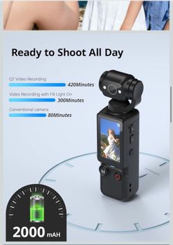 Pocket 3 Pro Vlogging Camera with 180° Rotating Lens, with Audio & Video
