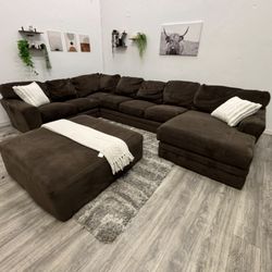 Brown Sectional Couch - Free Delivery 